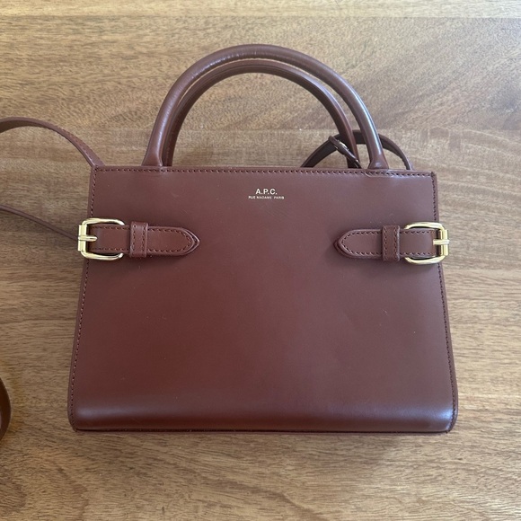 A.P.C. Farrah Small Brown Leather Top Handle Bag - Picture 2 of 10